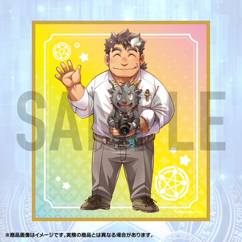 東京放課後サモナーズ「神宿学園大集合！」ミニ色紙「物部先生&サロモンくん」