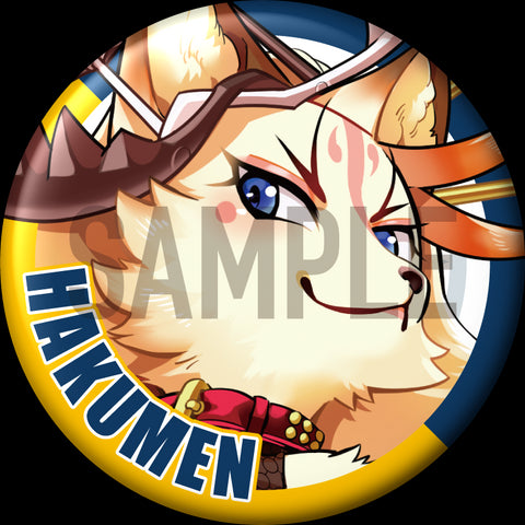 "Hakumen" Character Can Badge