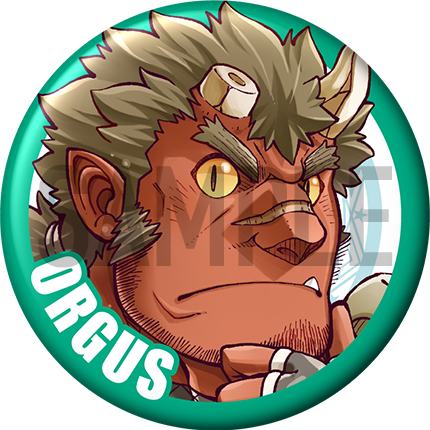 "Orgus" Character Can Badge